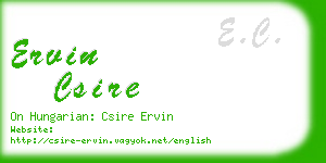 ervin csire business card